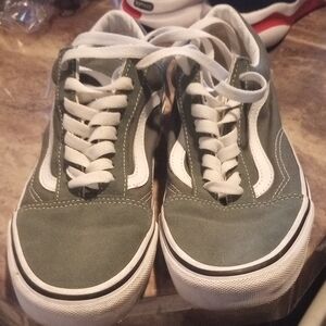 Vans Olive and White Men's Sneakers